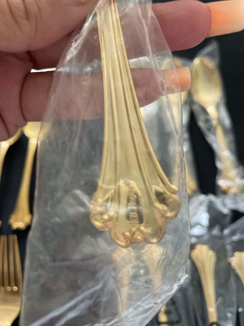 F.B. Rogers Gold Electroplate Flatware Set - Picture 6 of 14